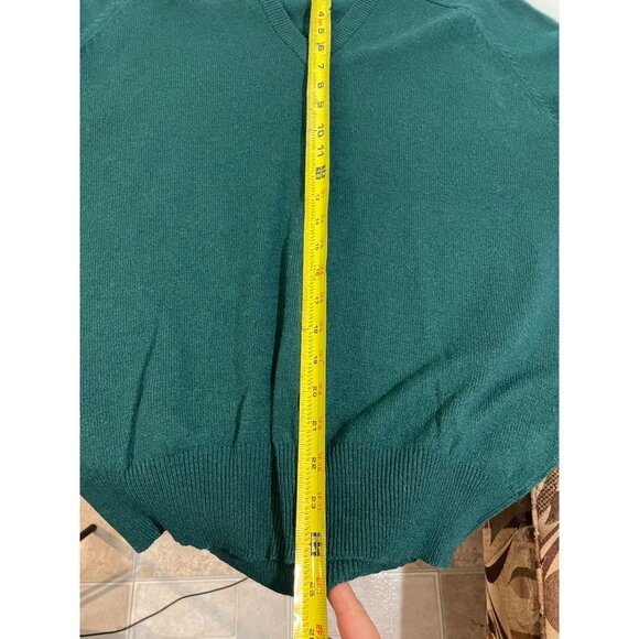 Poleposition Traditional Model Green V-Neck Sweater M Wool & Cashmere Blend - Picture 10 of 10